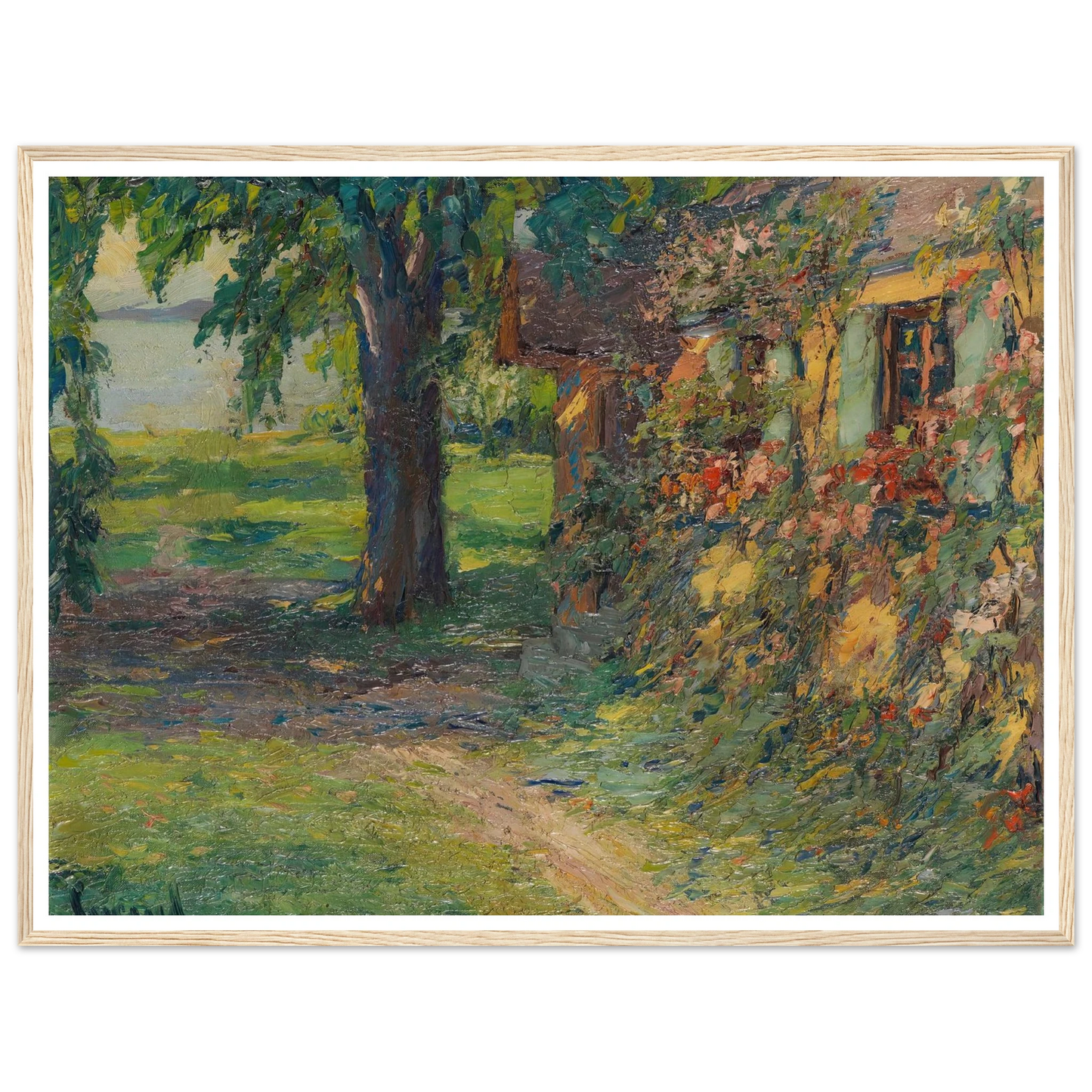 The artist’s house on Lake Starnberg (1920) Art Print | Edward Cucuel - Framed Poster - 30x40 cm / 12x16″ - Black frame