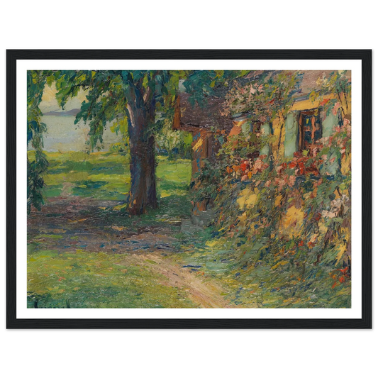The artist’s house on Lake Starnberg (1920) Art Print | Edward Cucuel - Framed Poster - 30x40 cm / 12x16″ - Black frame