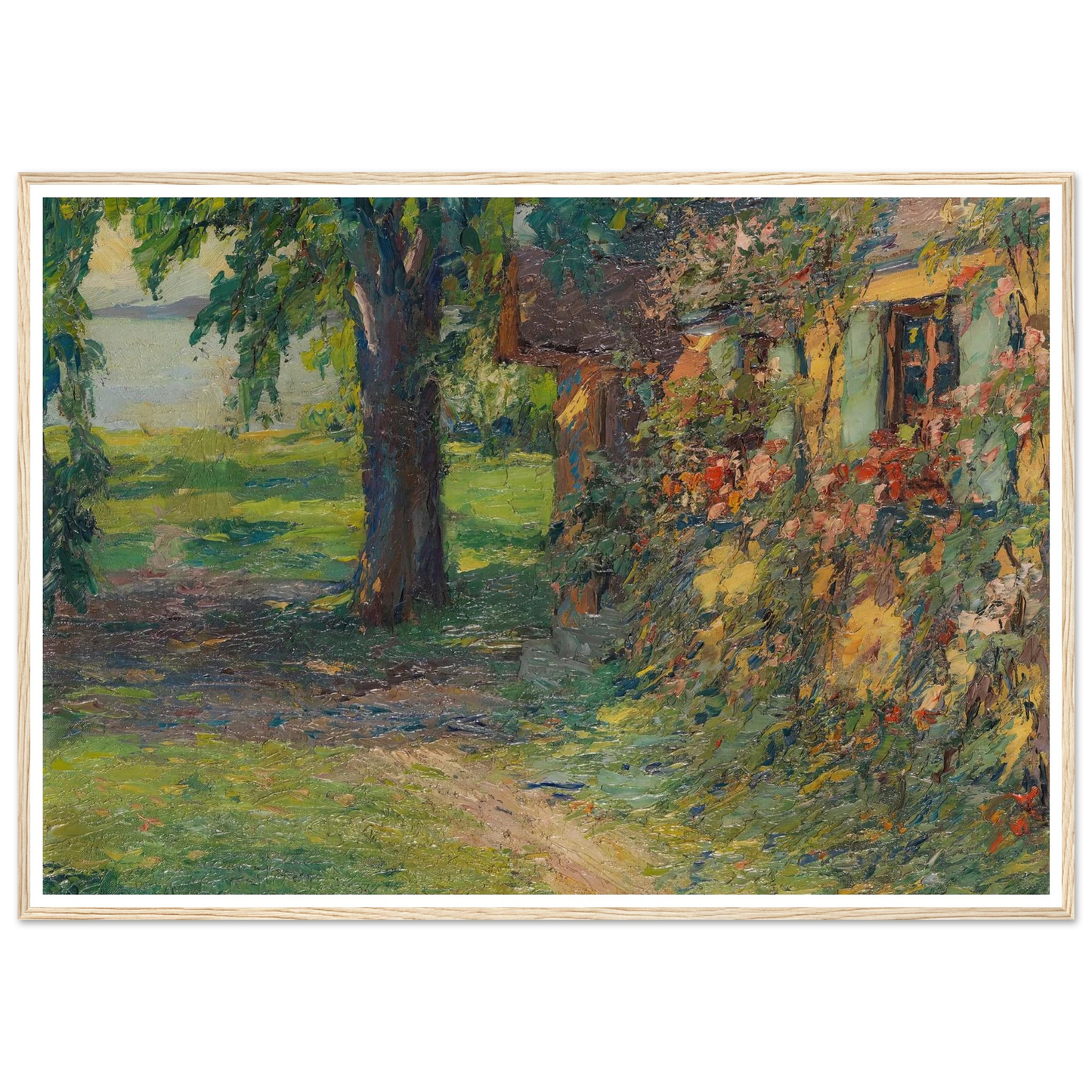 The artist’s house on Lake Starnberg (1920) Art Print | Edward Cucuel - Framed Poster - 30x40 cm / 12x16″ - Black frame
