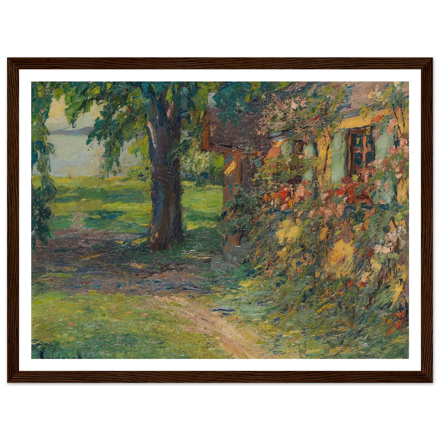 The artist’s house on Lake Starnberg (1920) Art Print | Edward Cucuel - Framed Poster - 30x40 cm / 12x16″ - Black frame