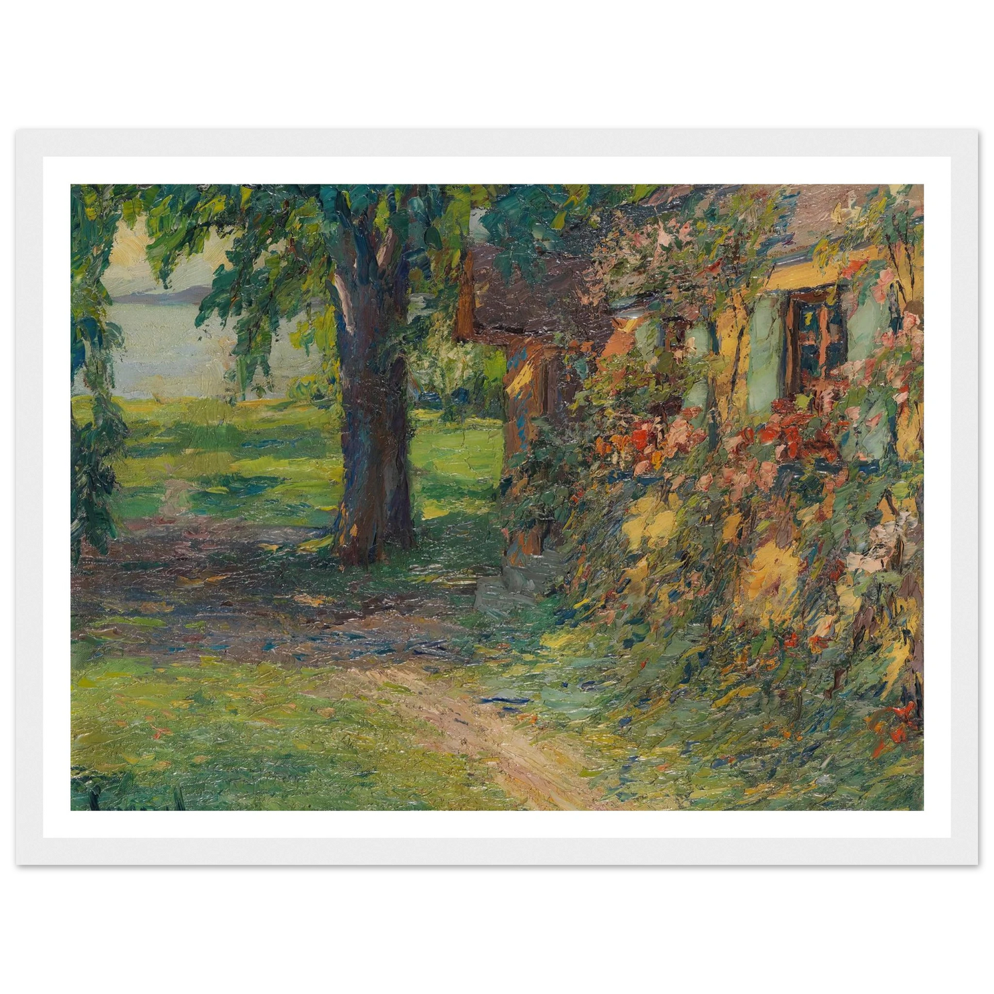 The artist’s house on Lake Starnberg (1920) Art Print | Edward Cucuel - Framed Poster - 30x40 cm / 12x16″ - Black frame