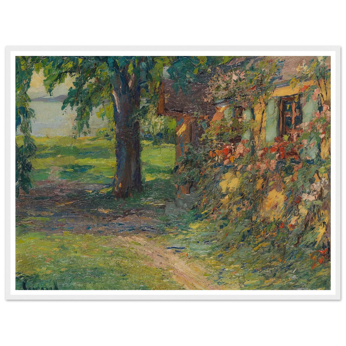 The artist’s house on Lake Starnberg (1920) Art Print | Edward Cucuel - Framed Poster - 30x40 cm / 12x16″ - Black frame