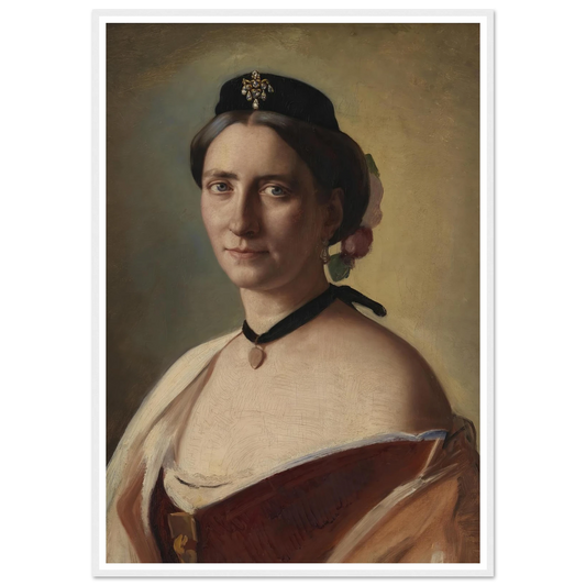 The artist’s wife, Mrs. Alma Bloch, nee Trepka (1868) Art Print | Carl Bloch - Framed Poster - 30x40 cm / 12x16″ - Black frame