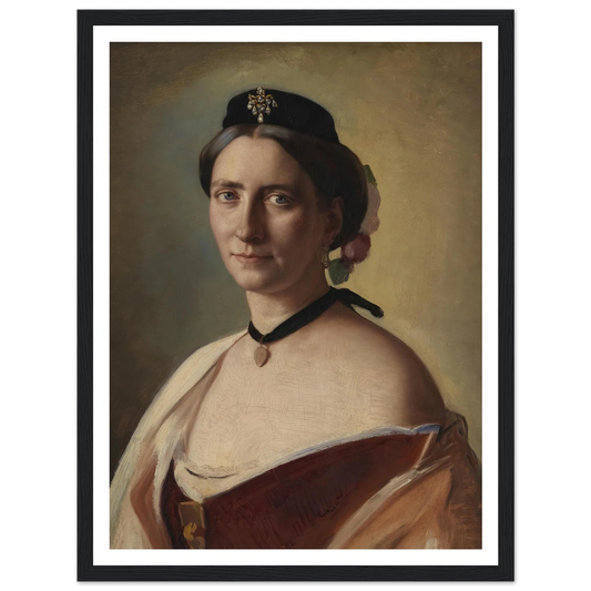 The artist’s wife, Mrs. Alma Bloch, nee Trepka (1868) Art Print | Carl Bloch - Framed Poster - 30x40 cm / 12x16″ - Black frame