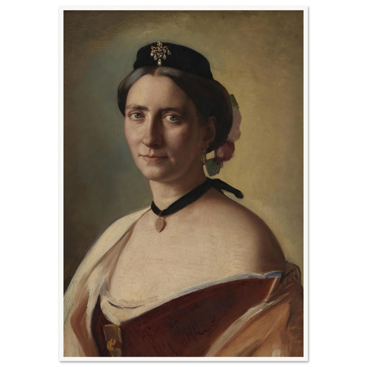 The artist’s wife, Mrs. Alma Bloch, nee Trepka (1868) Art Print | Carl Bloch - Framed Poster - 30x40 cm / 12x16″ - Black frame