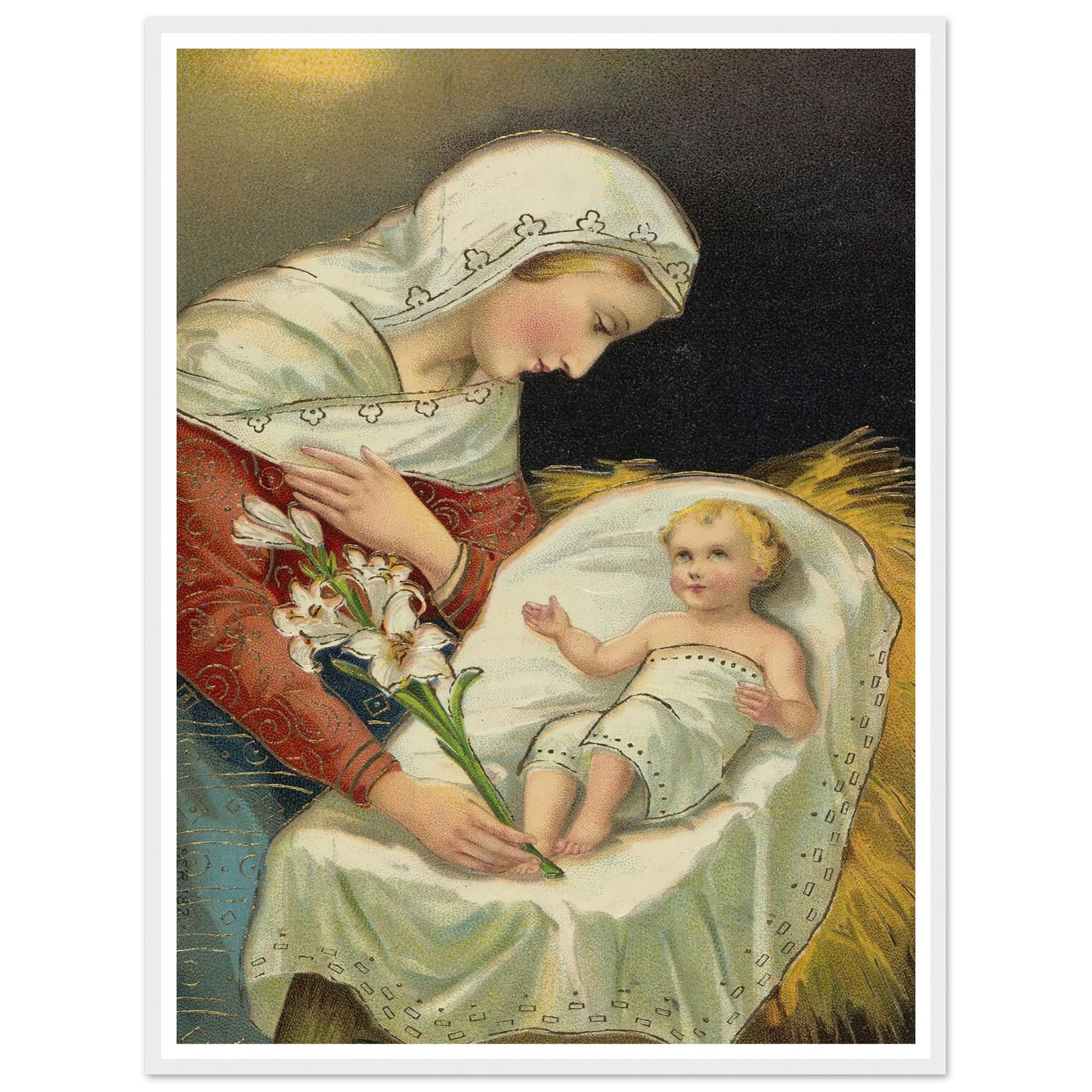The baby Jesus and the Virgin Mary - Framed Poster - 30x40 cm / 12x16″ - Black frame