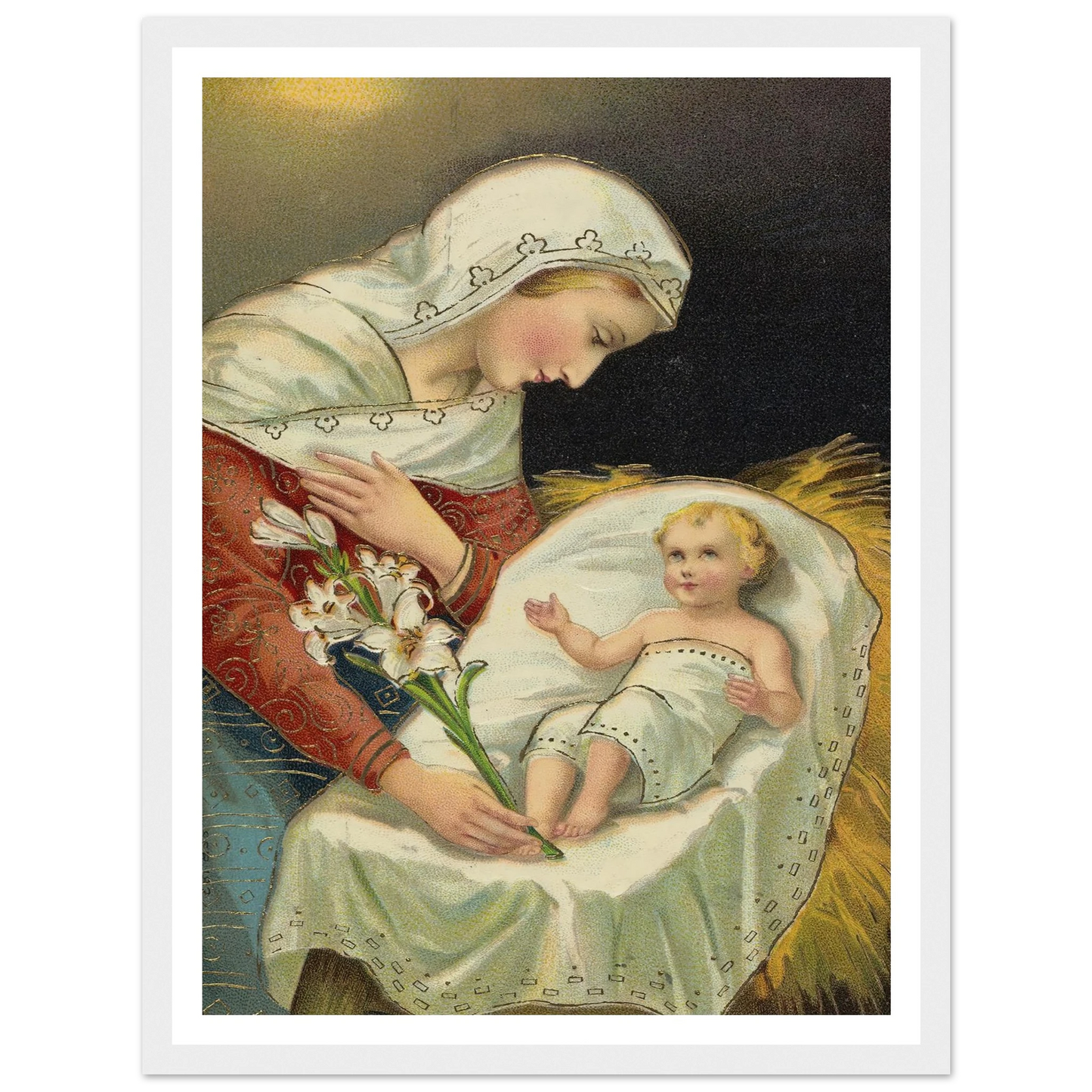 The baby Jesus and the Virgin Mary - Framed Poster - 30x40 cm / 12x16″ - Black frame