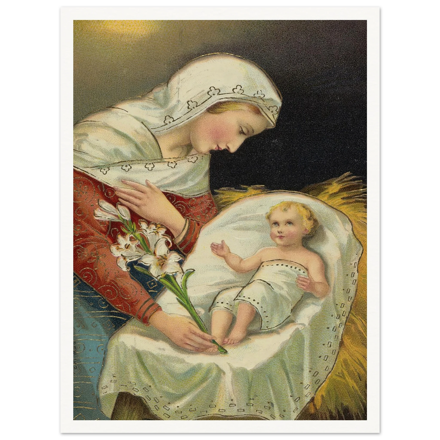 The baby Jesus and the Virgin Mary - Framed Poster - 30x40 cm / 12x16″ - Black frame