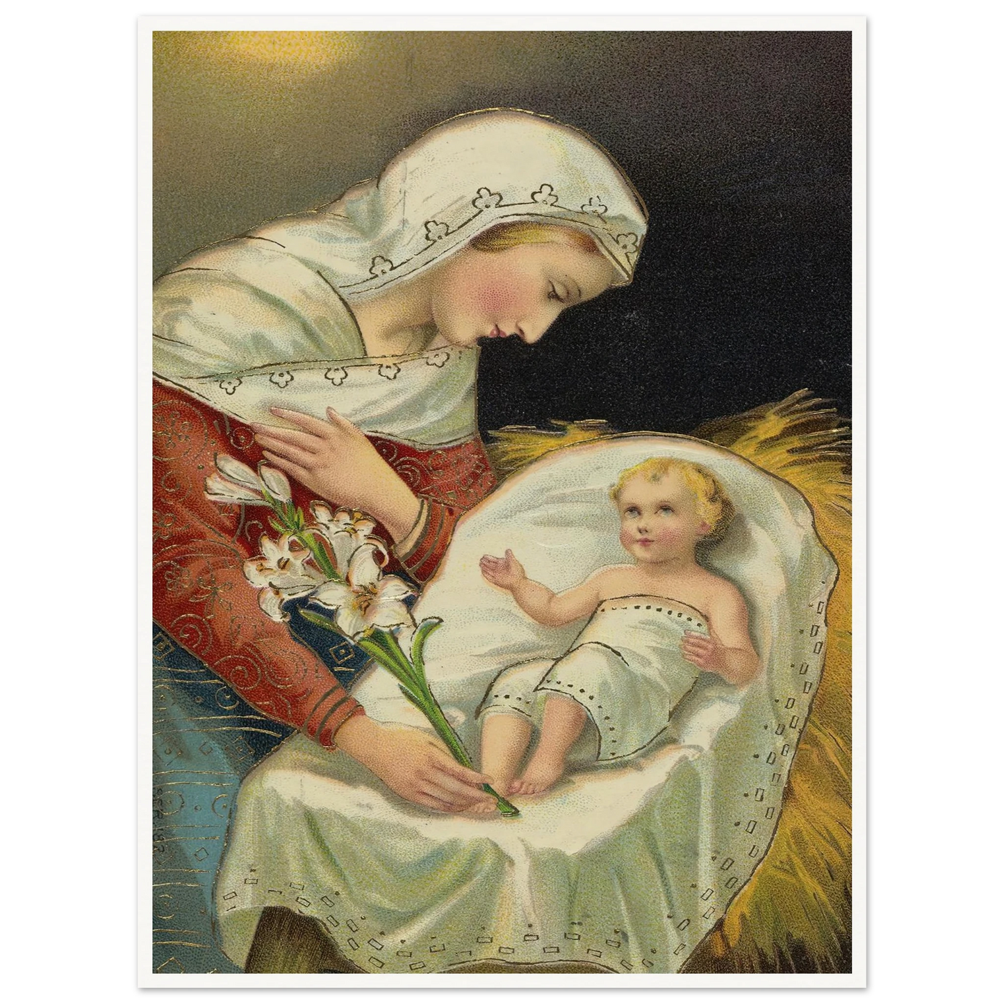 The baby Jesus and the Virgin Mary - Framed Poster - 30x40 cm / 12x16″ - Black frame