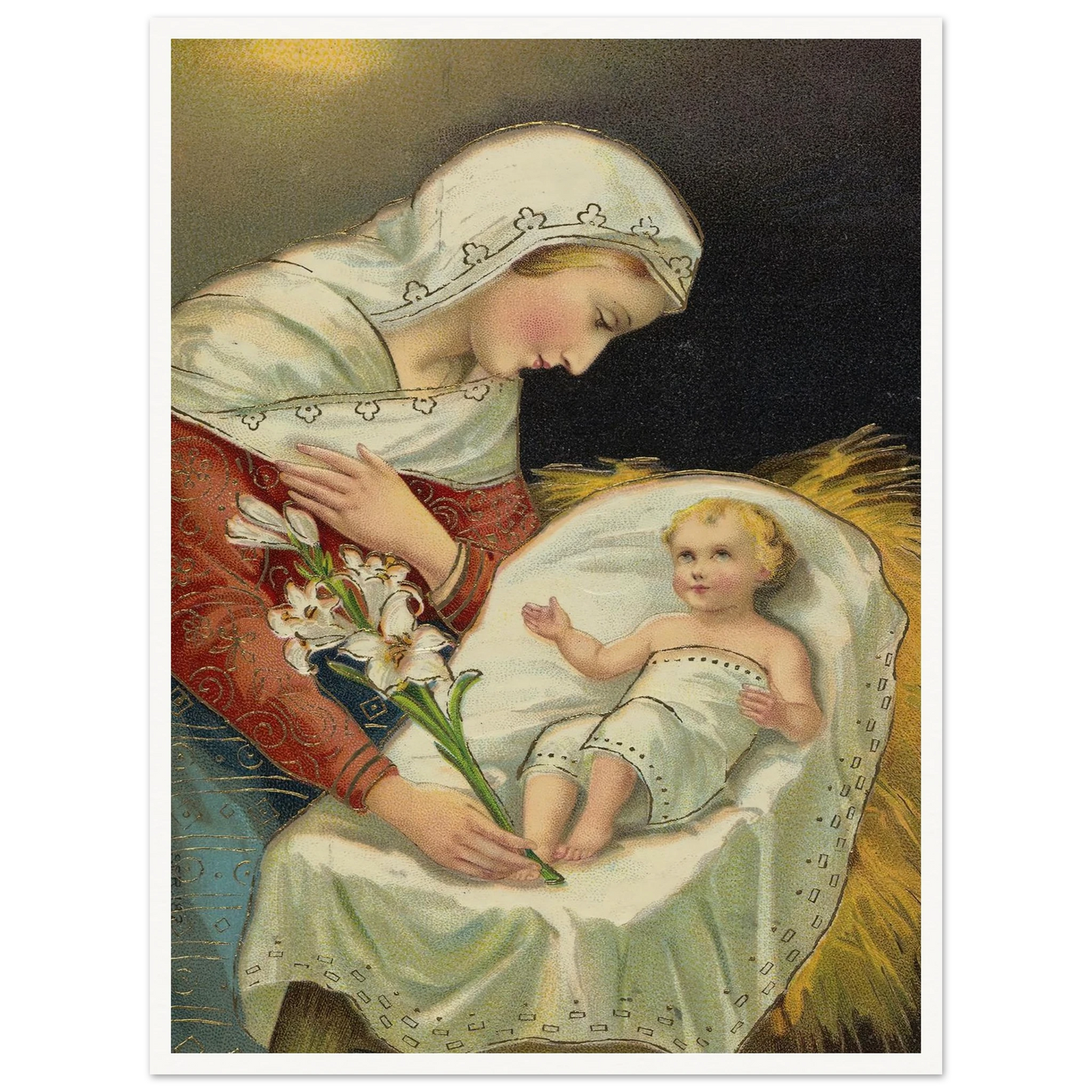 The baby Jesus and the Virgin Mary - Framed Poster - 30x40 cm / 12x16″ - Black frame