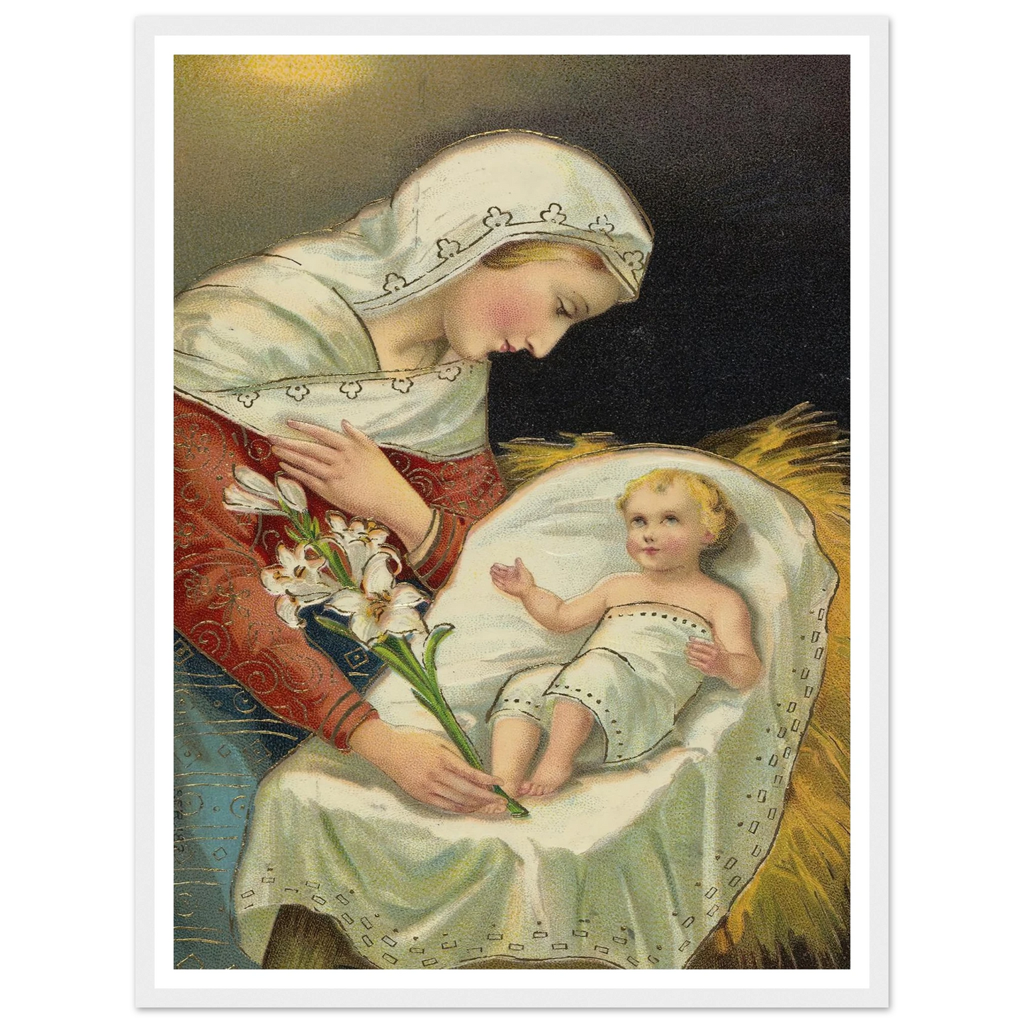 The baby Jesus and the Virgin Mary - Framed Poster - 30x40 cm / 12x16″ - Black frame