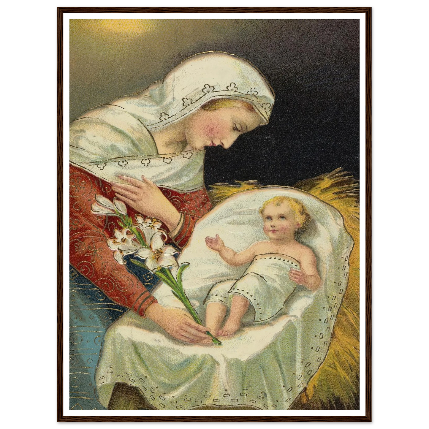 The baby Jesus and the Virgin Mary - Framed Poster - 30x40 cm / 12x16″ - Black frame