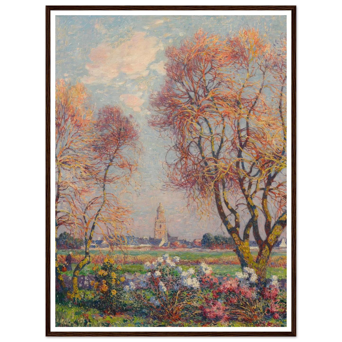 The Banks of the Loire, Basse Indre, 1917 Art Print | Ferdinand du Puigaudeau - Framed Poster - 30x40 cm / 12x16″ - Black frame