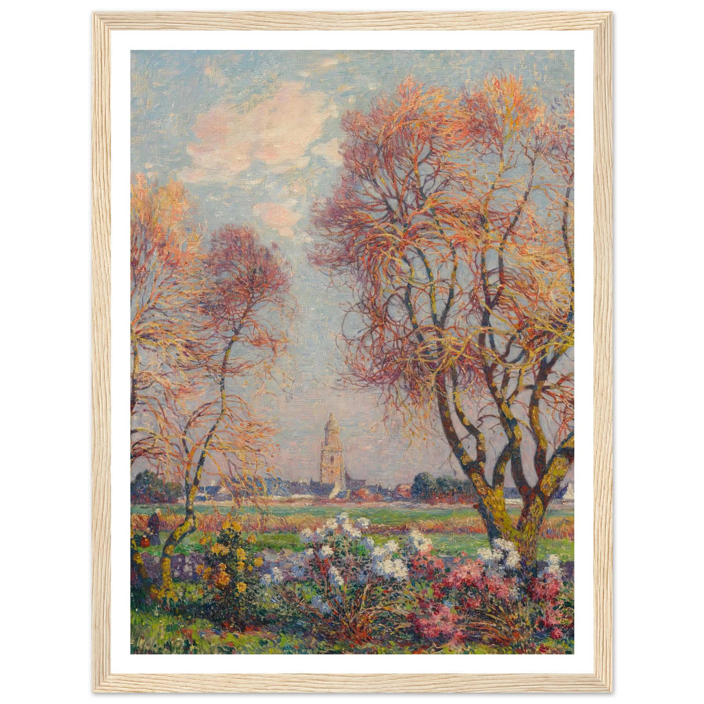 The Banks of the Loire, Basse Indre, 1917 Art Print | Ferdinand du Puigaudeau - Framed Poster - 30x40 cm / 12x16″ - Black frame