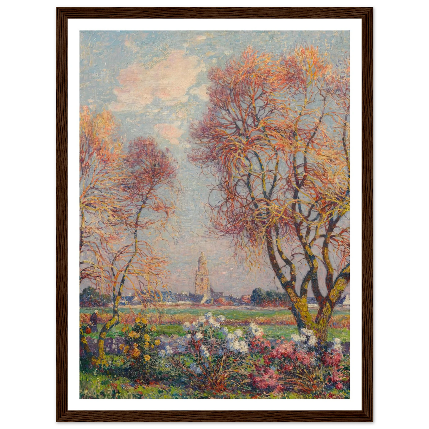 The Banks of the Loire, Basse Indre, 1917 Art Print | Ferdinand du Puigaudeau - Framed Poster - 30x40 cm / 12x16″ - Black frame