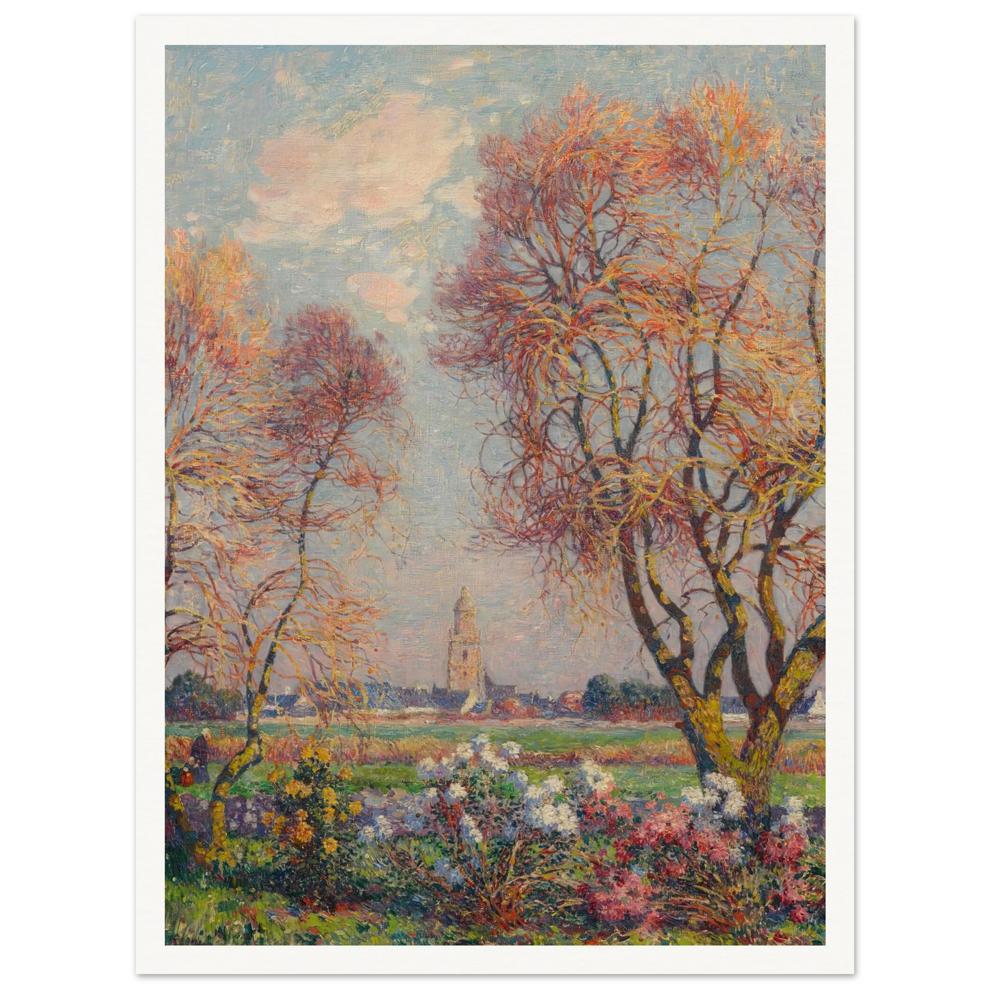 The Banks of the Loire, Basse Indre, 1917 Art Print | Ferdinand du Puigaudeau - Framed Poster - 30x40 cm / 12x16″ - Black frame