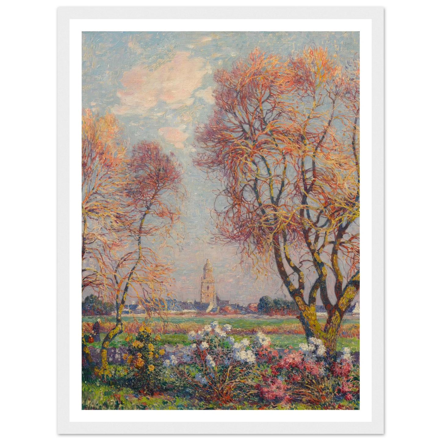The Banks of the Loire, Basse Indre, 1917 Art Print | Ferdinand du Puigaudeau - Framed Poster - 30x40 cm / 12x16″ - Black frame