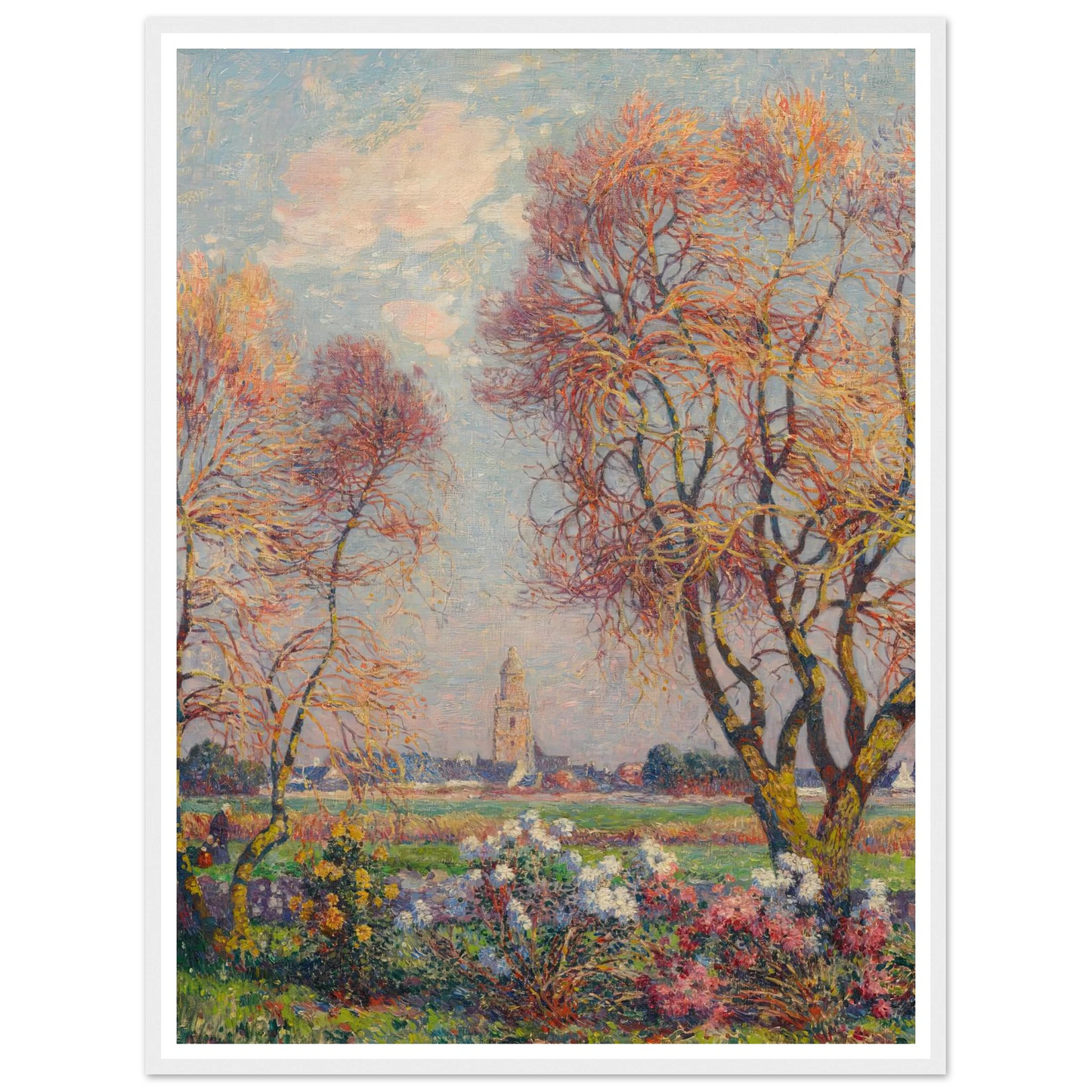 The Banks of the Loire, Basse Indre, 1917 Art Print | Ferdinand du Puigaudeau - Framed Poster - 30x40 cm / 12x16″ - Black frame