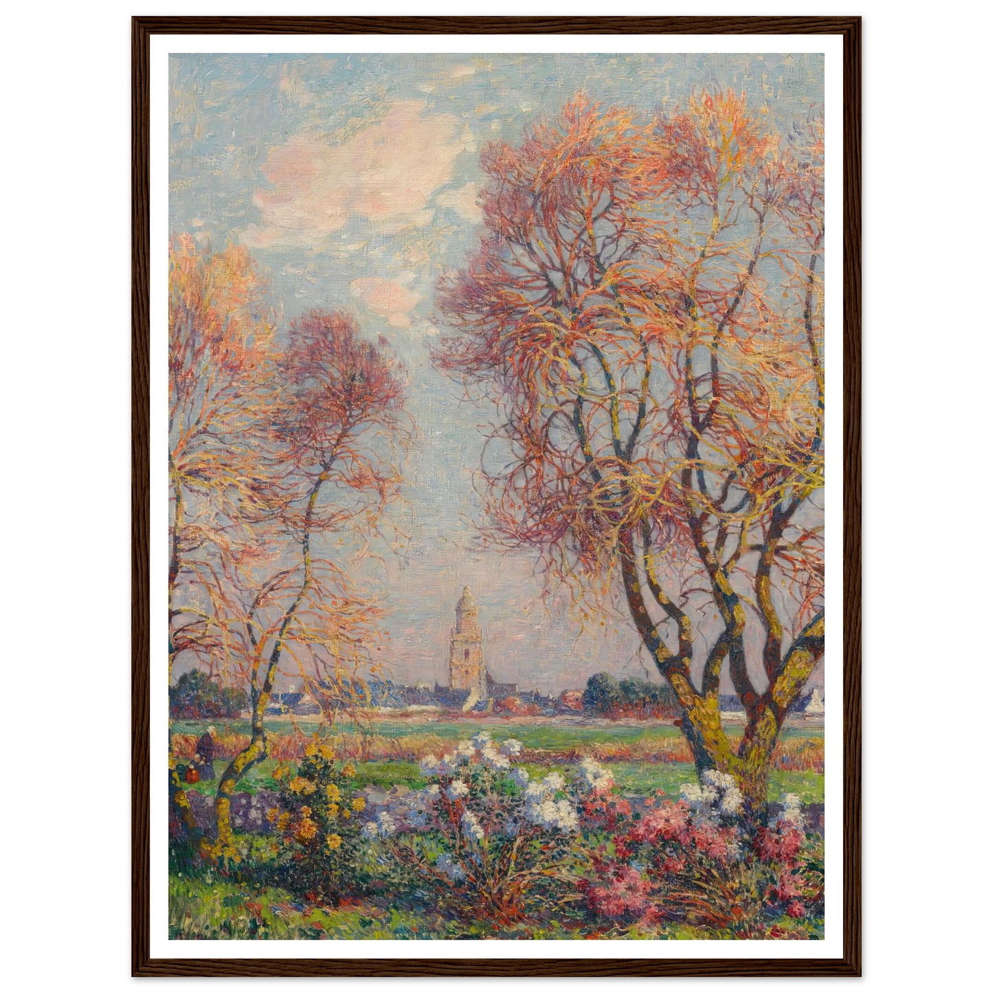 The Banks of the Loire, Basse Indre, 1917 Art Print | Ferdinand du Puigaudeau - Framed Poster - 30x40 cm / 12x16″ - Black frame
