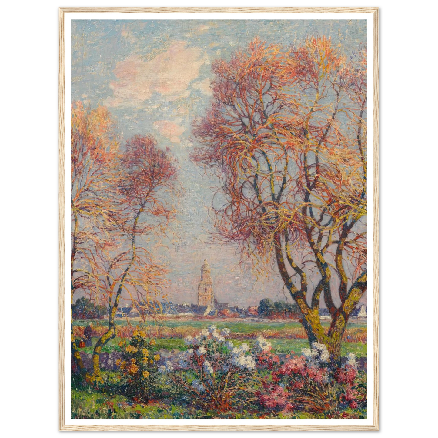 The Banks of the Loire, Basse Indre, 1917 Art Print | Ferdinand du Puigaudeau - Framed Poster - 30x40 cm / 12x16″ - Black frame