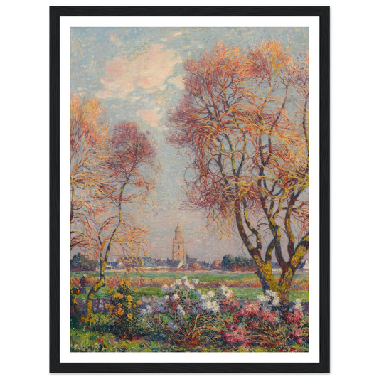 The Banks of the Loire, Basse Indre, 1917 Art Print | Ferdinand du Puigaudeau - Framed Poster - 30x40 cm / 12x16″ - Black frame