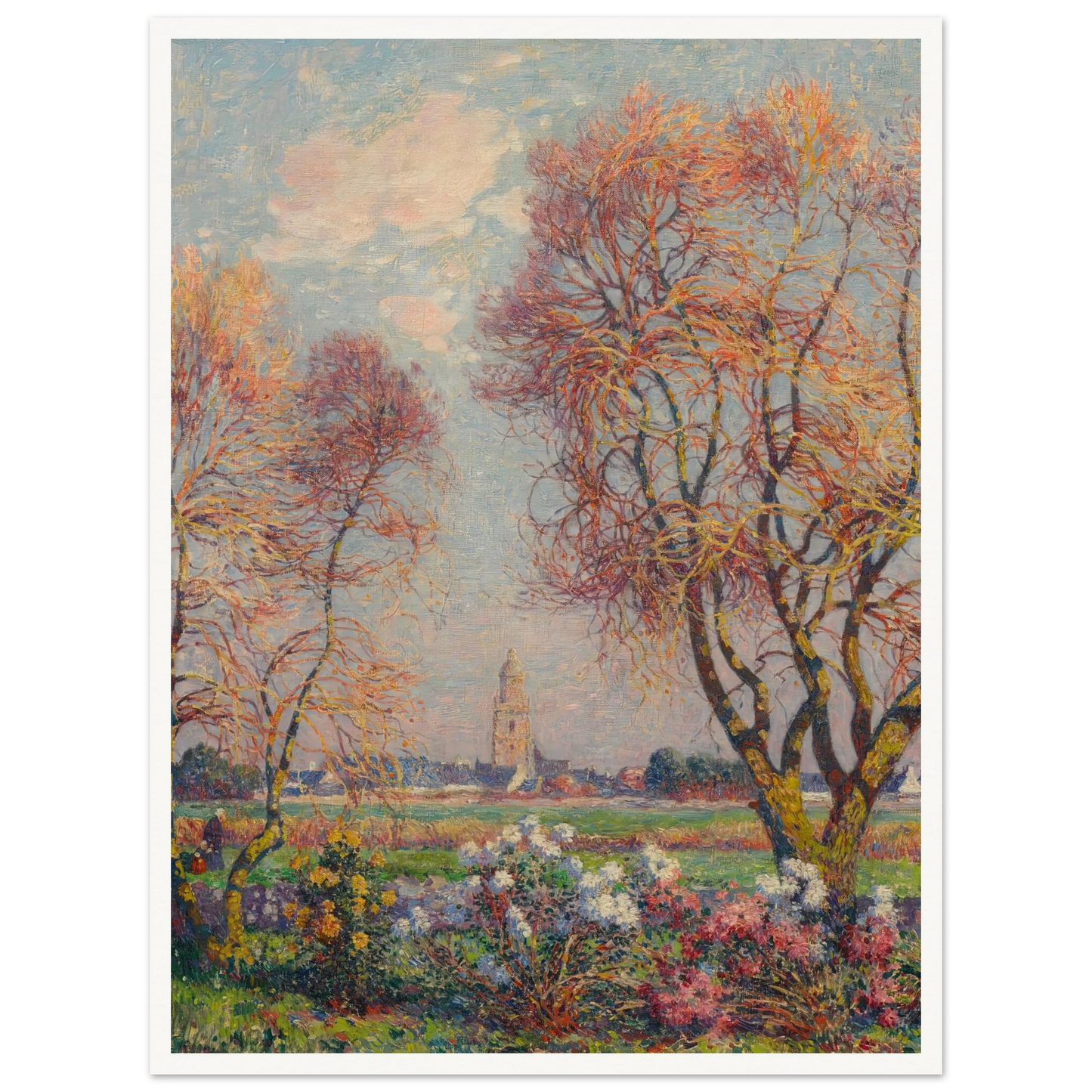 The Banks of the Loire, Basse Indre, 1917 Art Print | Ferdinand du Puigaudeau - Framed Poster - 30x40 cm / 12x16″ - Black frame