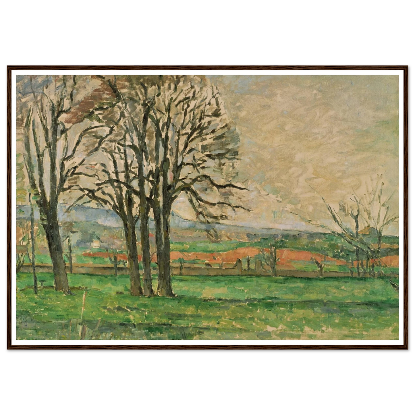 The Bare Trees at Jas de Bouffan Art Print | Paul Cezanne - Framed Poster - 30x40 cm / 12x16″ - Black frame