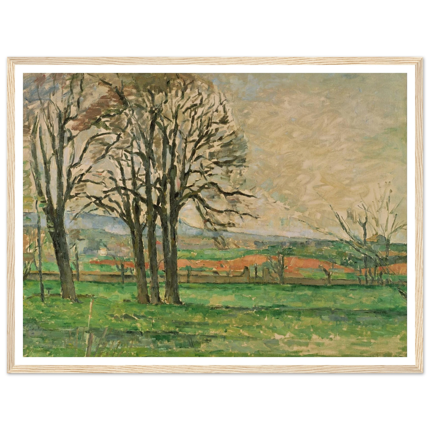 The Bare Trees at Jas de Bouffan Art Print | Paul Cezanne - Framed Poster - 30x40 cm / 12x16″ - Black frame