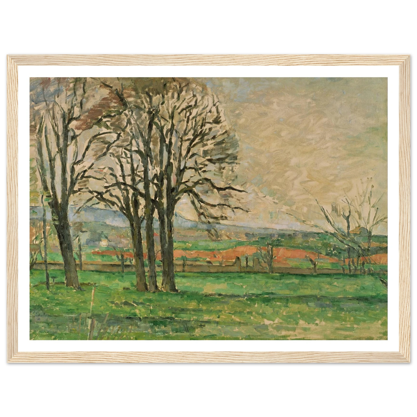 The Bare Trees at Jas de Bouffan Art Print | Paul Cezanne - Framed Poster - 30x40 cm / 12x16″ - Black frame