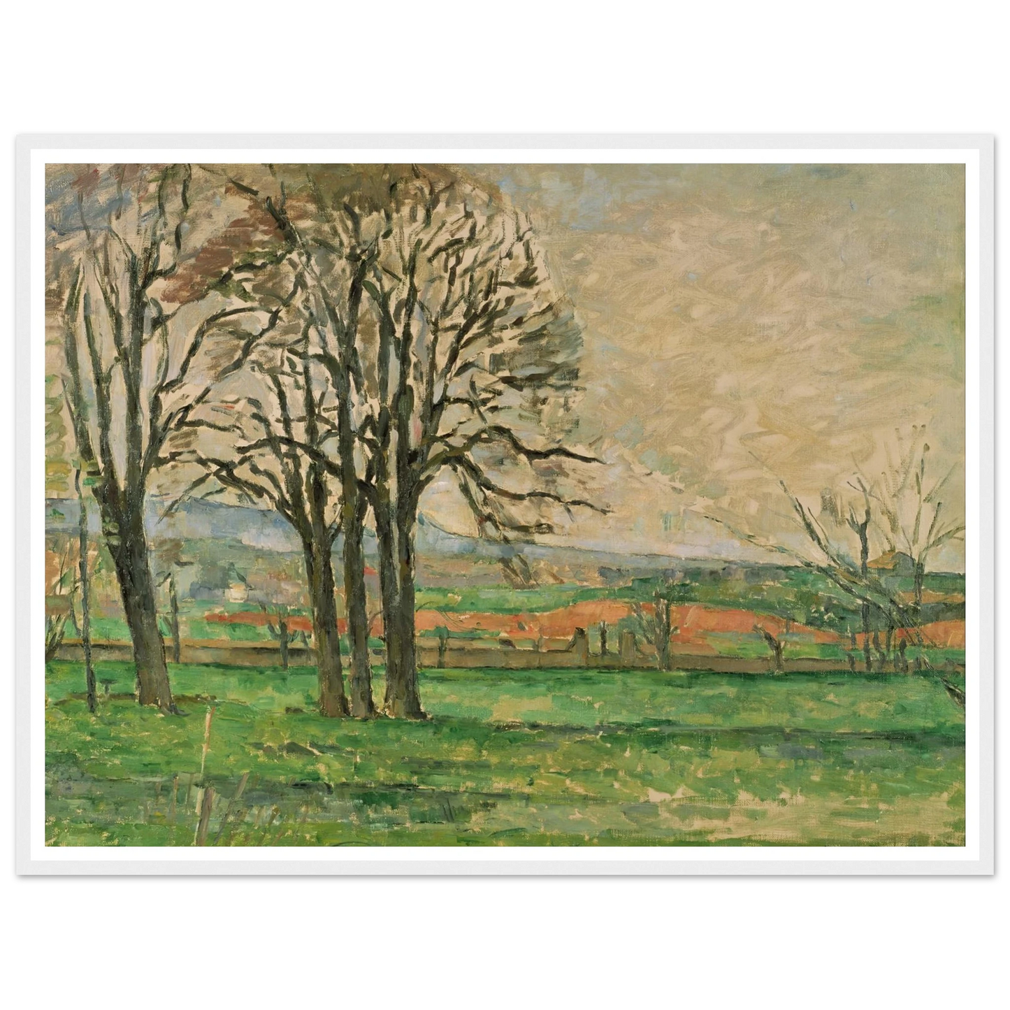 The Bare Trees at Jas de Bouffan Art Print | Paul Cezanne - Framed Poster - 30x40 cm / 12x16″ - Black frame