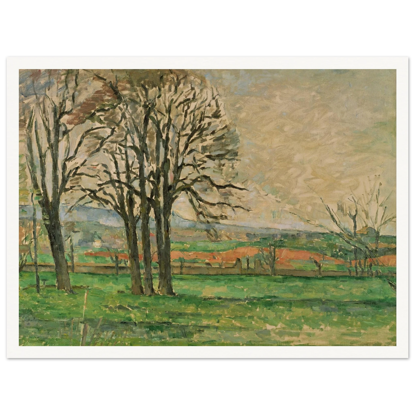 The Bare Trees at Jas de Bouffan Art Print | Paul Cezanne - Framed Poster - 30x40 cm / 12x16″ - Black frame
