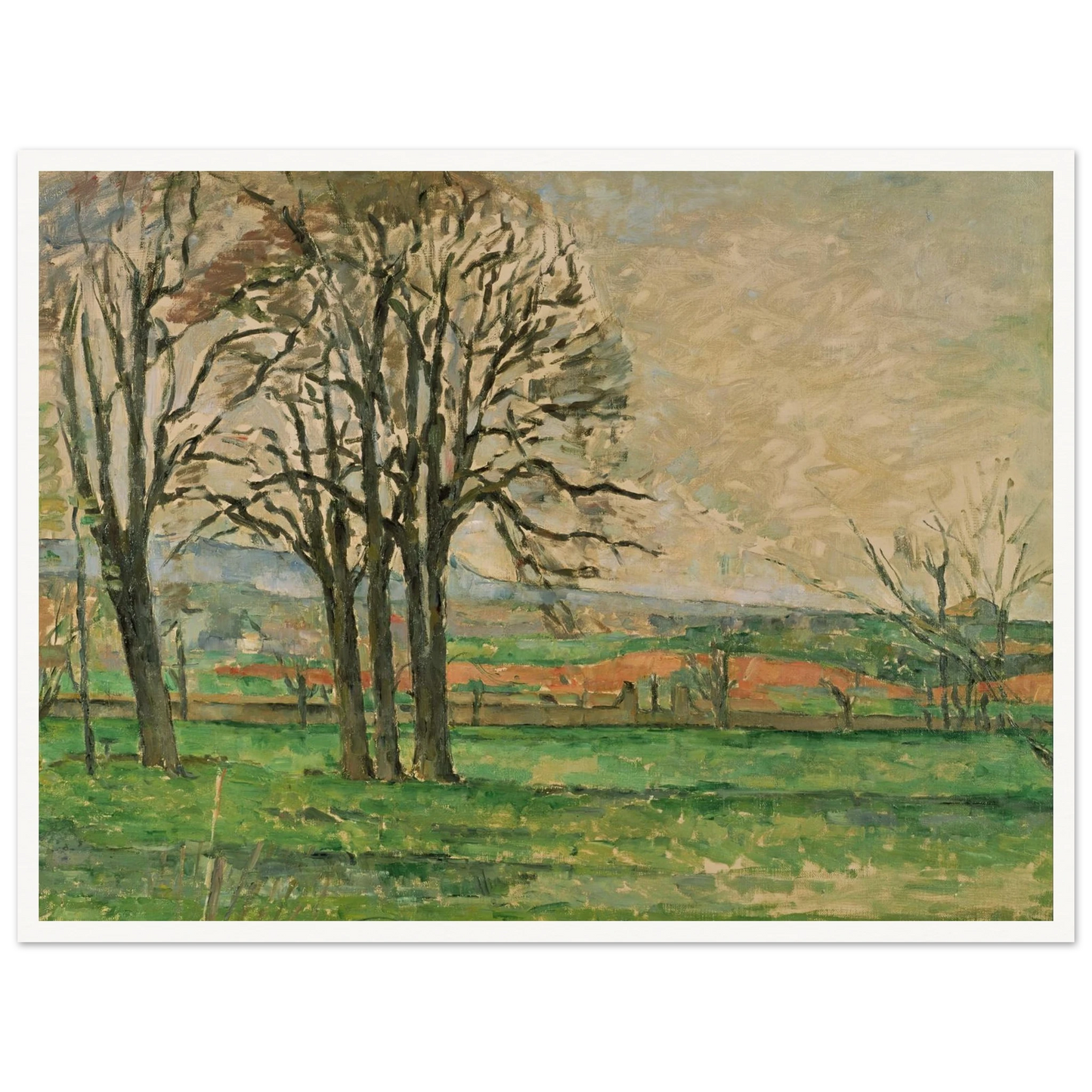 The Bare Trees at Jas de Bouffan Art Print | Paul Cezanne - Framed Poster - 30x40 cm / 12x16″ - Black frame