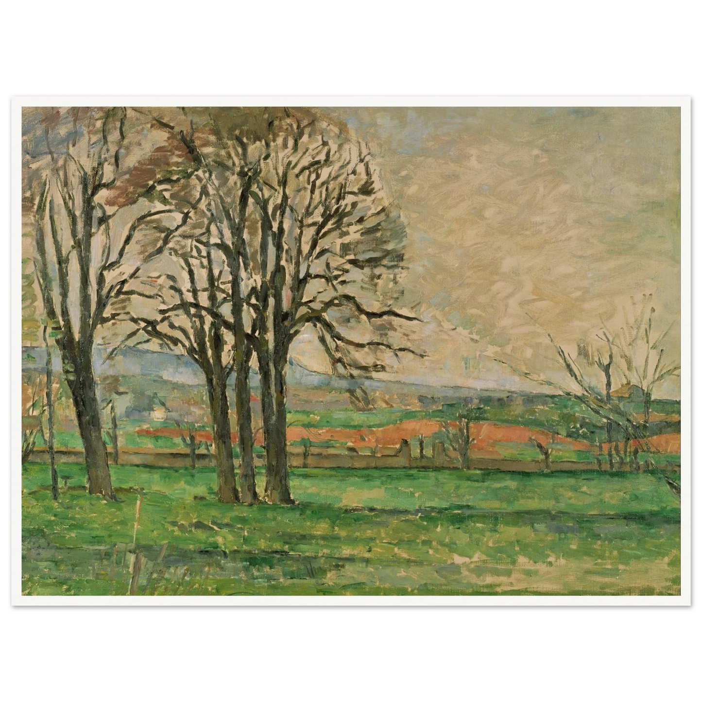 The Bare Trees at Jas de Bouffan Art Print | Paul Cezanne - Framed Poster - 30x40 cm / 12x16″ - Black frame