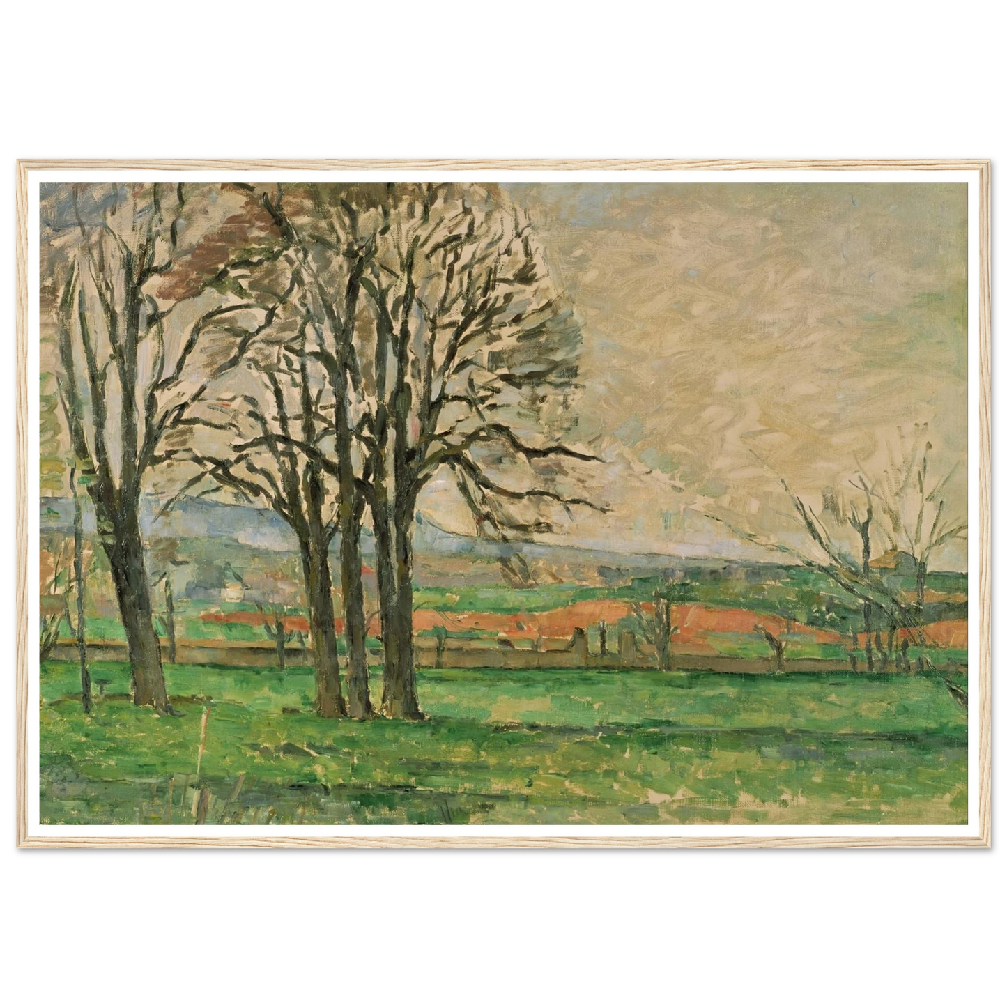 The Bare Trees at Jas de Bouffan Art Print | Paul Cezanne - Framed Poster - 30x40 cm / 12x16″ - Black frame