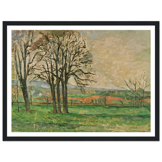 The Bare Trees at Jas de Bouffan Art Print | Paul Cezanne - Framed Poster - 30x40 cm / 12x16″ - Black frame