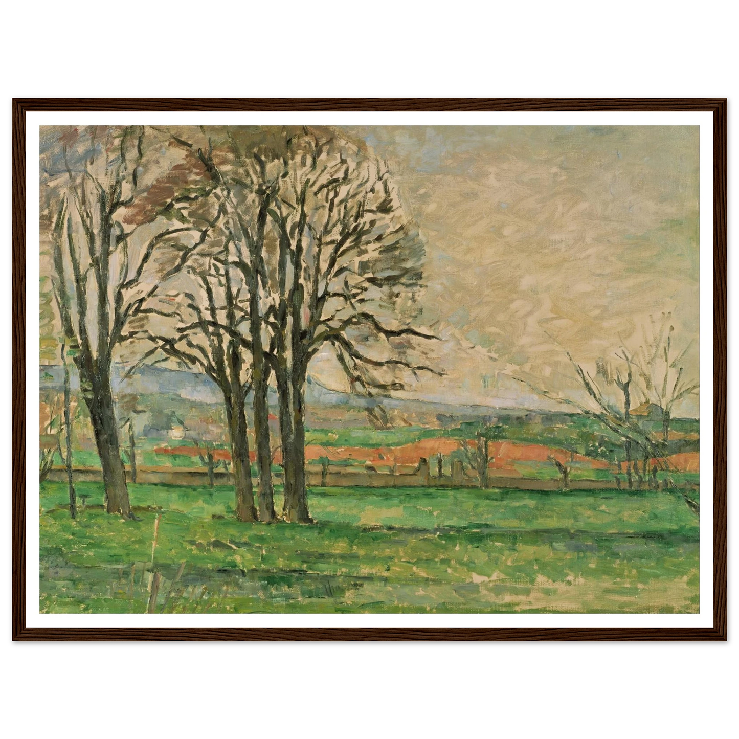 The Bare Trees at Jas de Bouffan Art Print | Paul Cezanne - Framed Poster - 30x40 cm / 12x16″ - Black frame