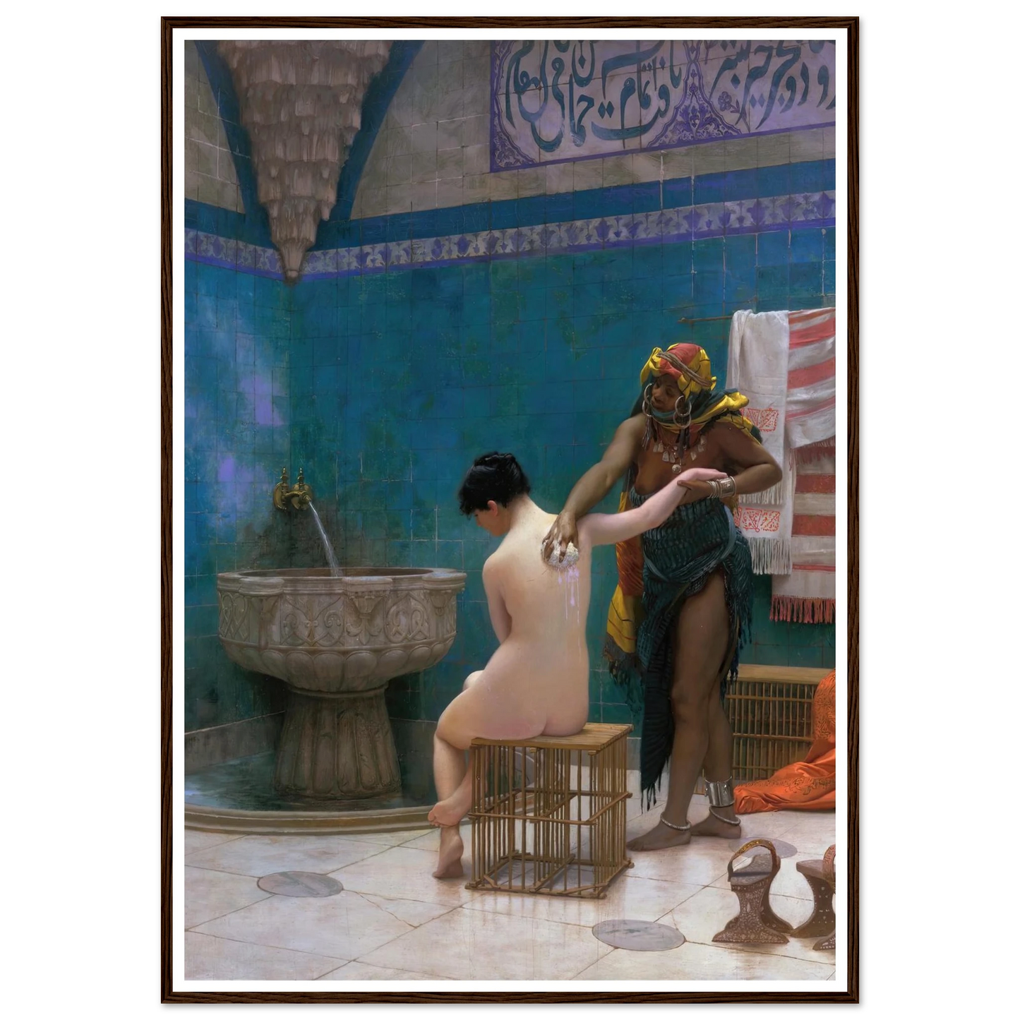 The Bath (circa 1880–1885) Art Print | Jean Leon Gerome - Framed Poster - 30x40 cm / 12x16″ - Black frame