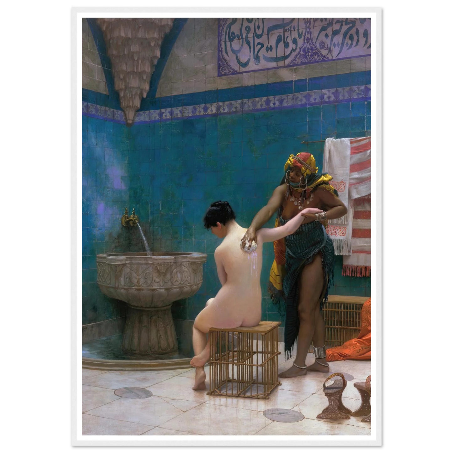 The Bath (circa 1880–1885) Art Print | Jean Leon Gerome - Framed Poster - 30x40 cm / 12x16″ - Black frame