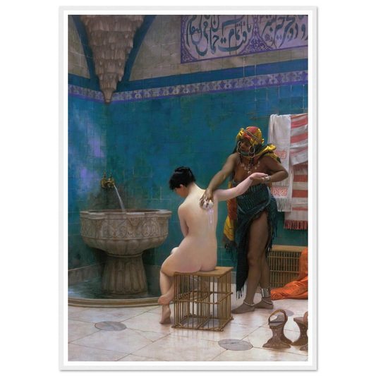 The Bath (circa 1880–1885) Art Print | Jean Leon Gerome - Framed Poster - 30x40 cm / 12x16″ - Black frame