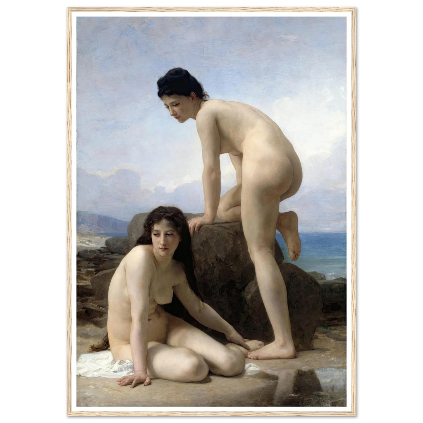 The Bathers (1884) Art Print | William Bouguereau - Framed Poster - 30x40 cm / 12x16″ - Black frame