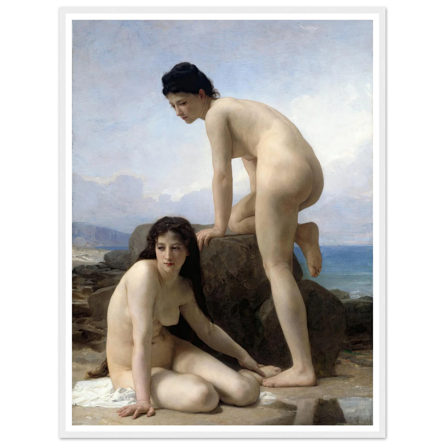 The Bathers (1884) Art Print | William Bouguereau - Framed Poster - 30x40 cm / 12x16″ - Black frame