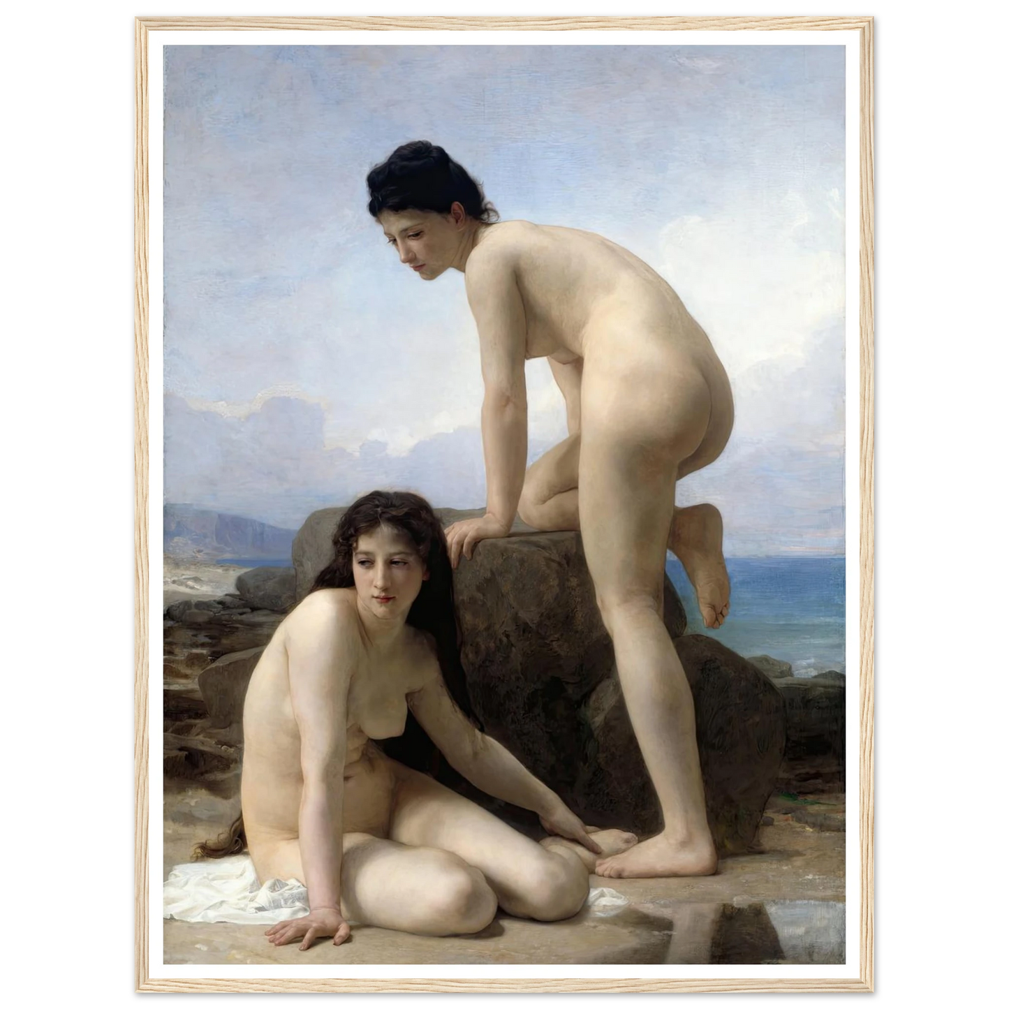 The Bathers (1884) Art Print | William Bouguereau - Framed Poster - 30x40 cm / 12x16″ - Black frame