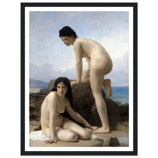 The Bathers (1884) Art Print | William Bouguereau - Framed Poster - 30x40 cm / 12x16″ - Black frame