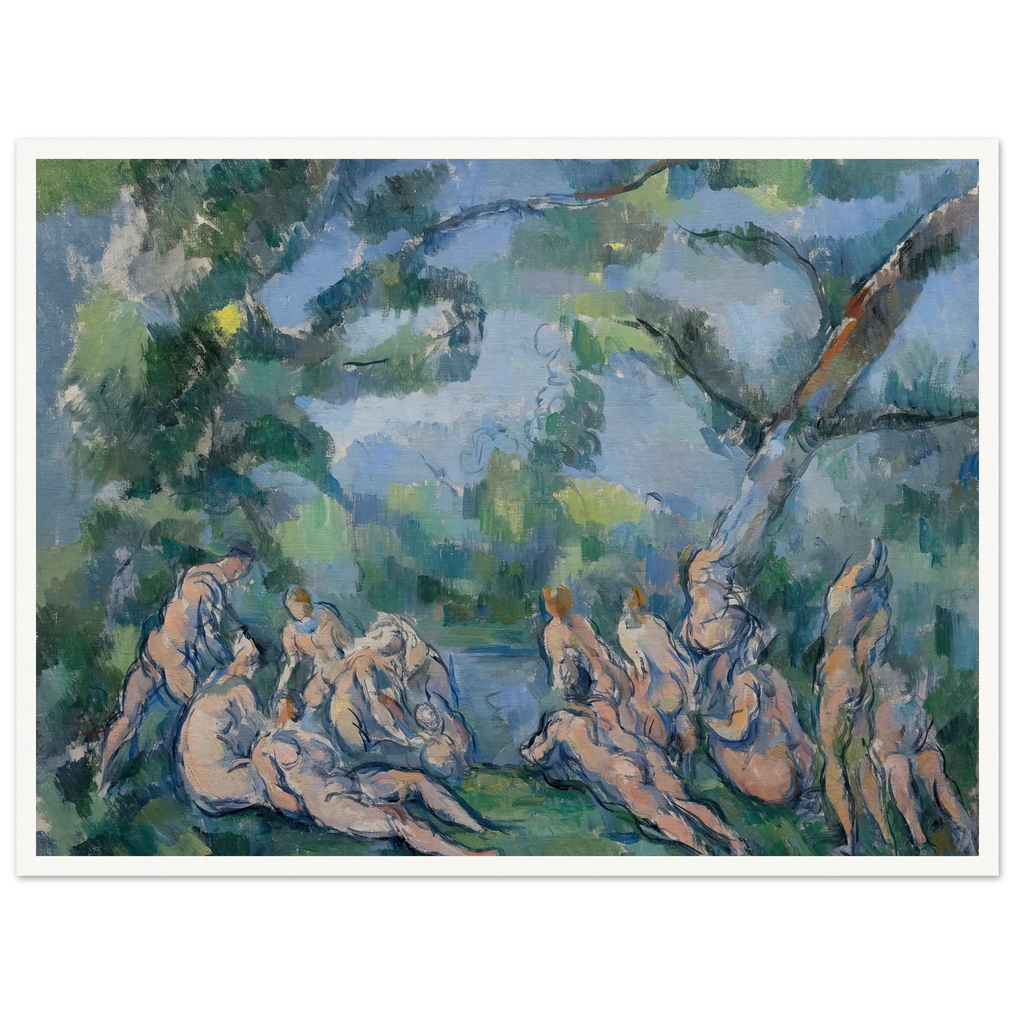 The Bathers (1899) Art Print | Paul Cezanne - Framed Poster - 30x40 cm / 12x16″ - Black frame