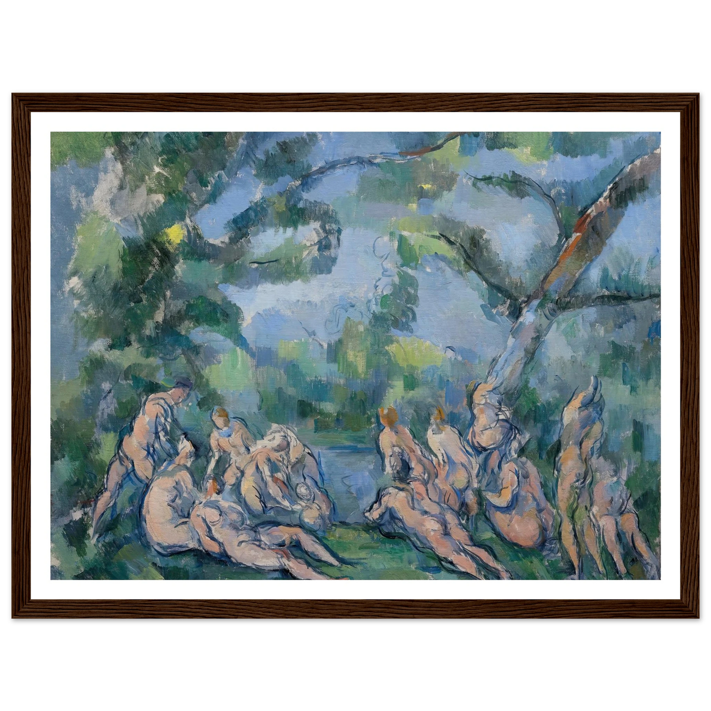 The Bathers (1899) Art Print | Paul Cezanne - Framed Poster - 30x40 cm / 12x16″ - Black frame