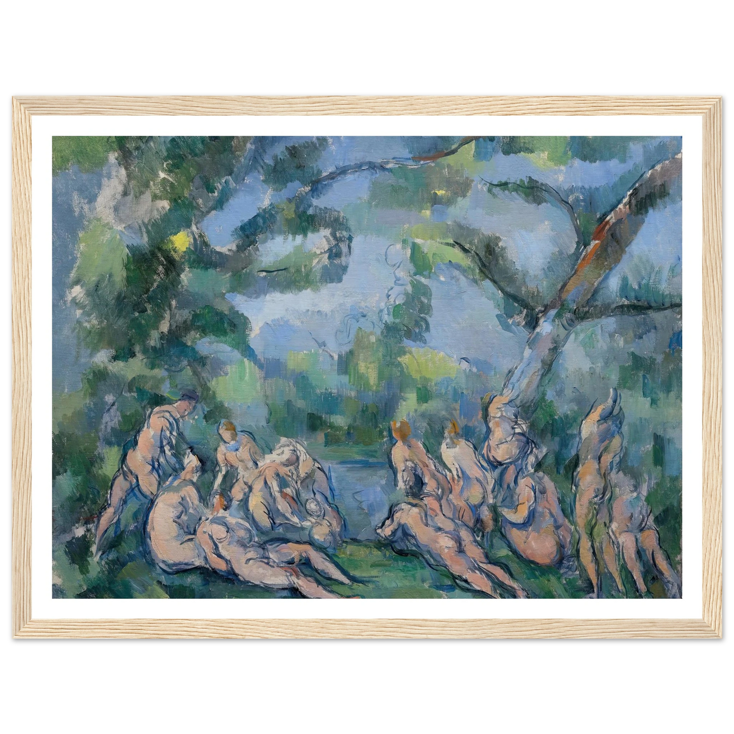 The Bathers (1899) Art Print | Paul Cezanne - Framed Poster - 30x40 cm / 12x16″ - Black frame