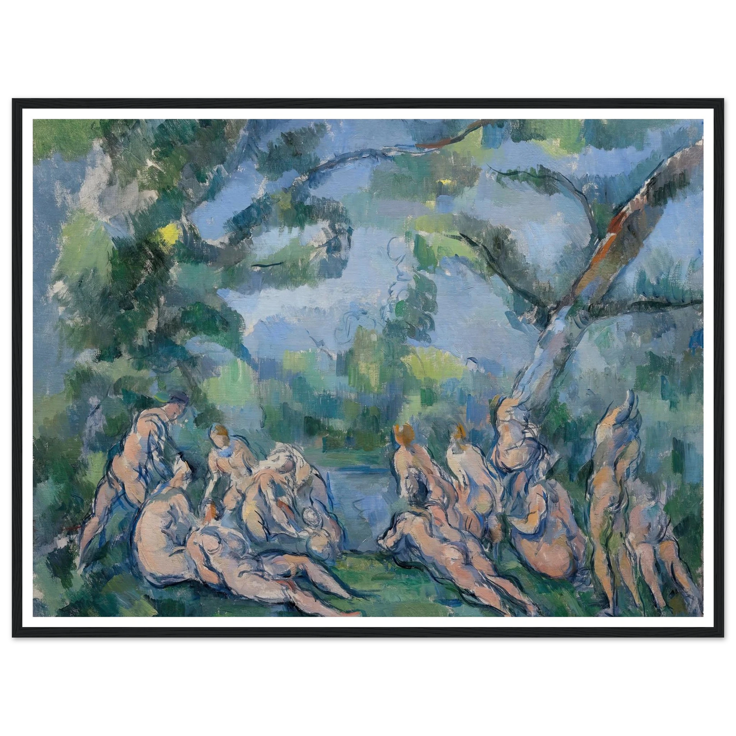 The Bathers (1899) Art Print | Paul Cezanne - Framed Poster - 30x40 cm / 12x16″ - Black frame