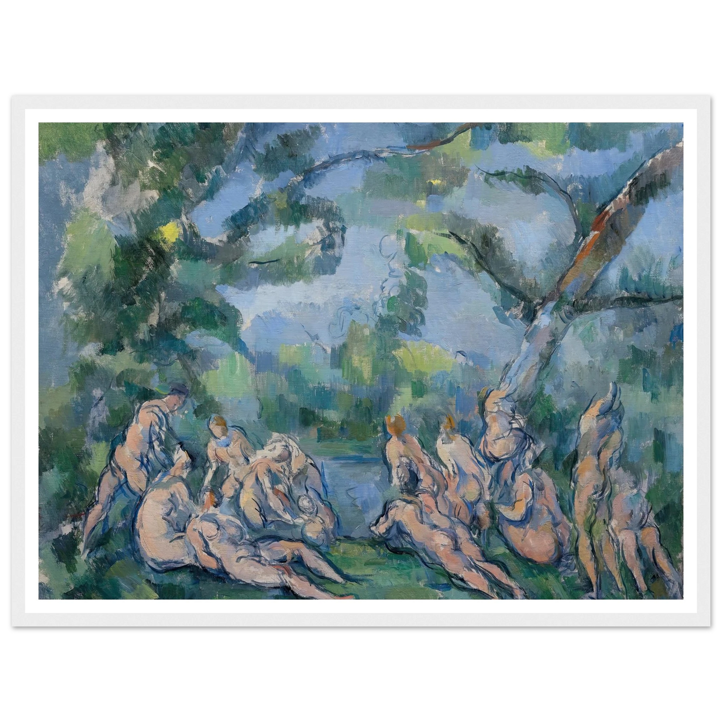 The Bathers (1899) Art Print | Paul Cezanne - Framed Poster - 30x40 cm / 12x16″ - Black frame