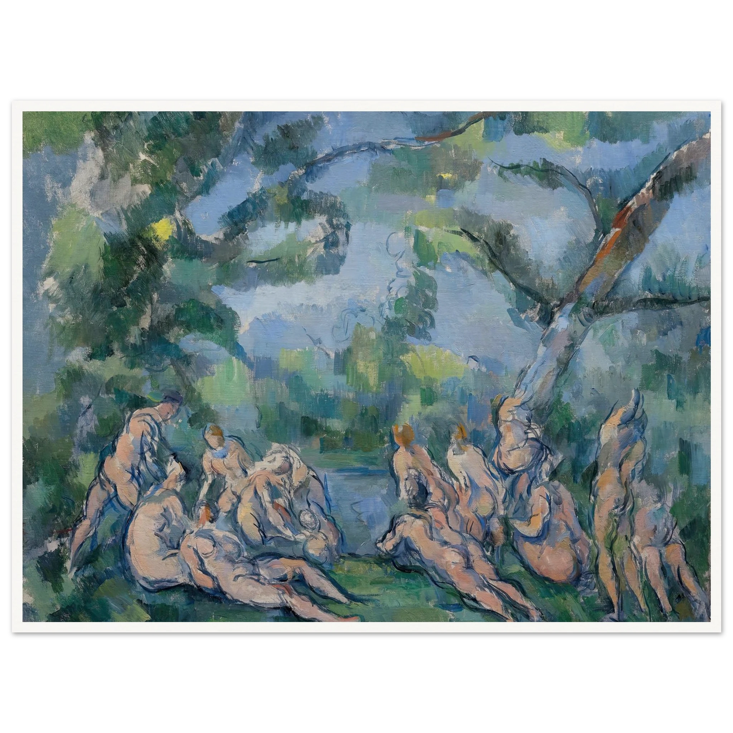 The Bathers (1899) Art Print | Paul Cezanne - Framed Poster - 30x40 cm / 12x16″ - Black frame