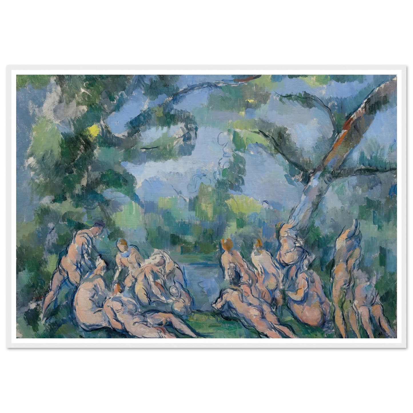 The Bathers (1899) Art Print | Paul Cezanne - Framed Poster - 30x40 cm / 12x16″ - Black frame